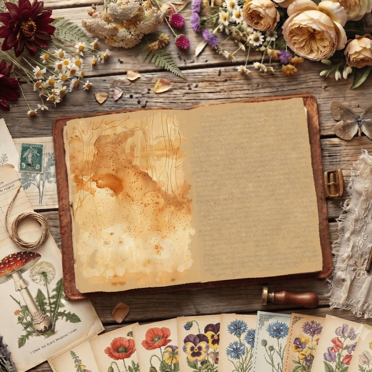 Floral Illustrations Digital Papers