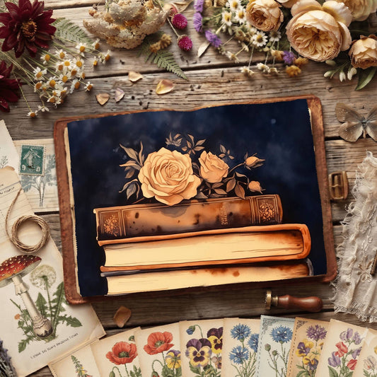 Floral Reading Digital Papers