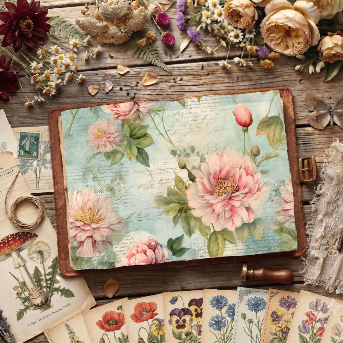 Floral Shabby Digital Papers