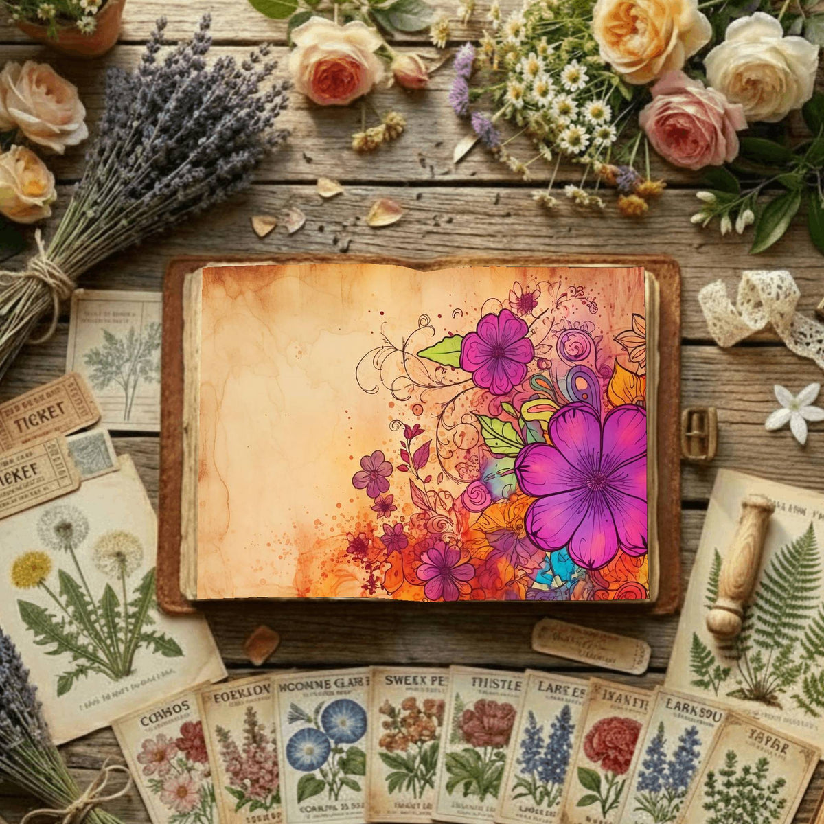 Floral Digital Papers