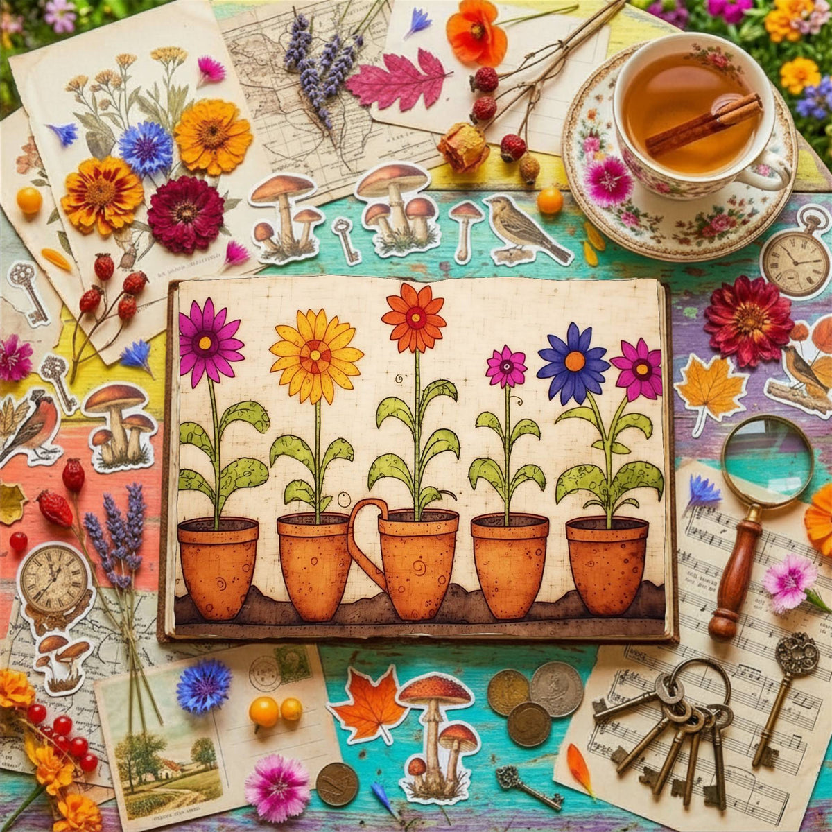 Flower Pots Digital Papers