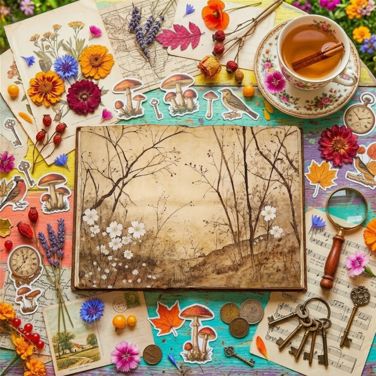 Flower Trail Digital Papers