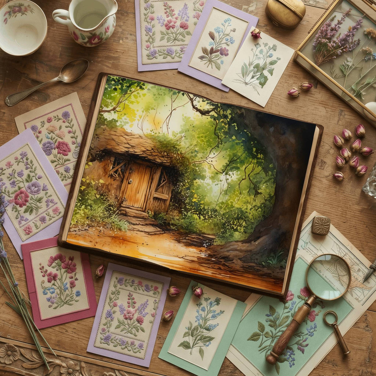 Forest Cabin Digital Papers