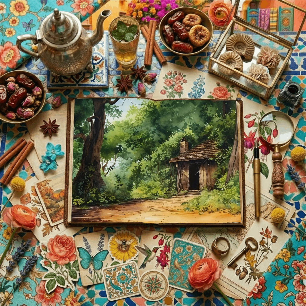 Forest Cabin Digital Papers