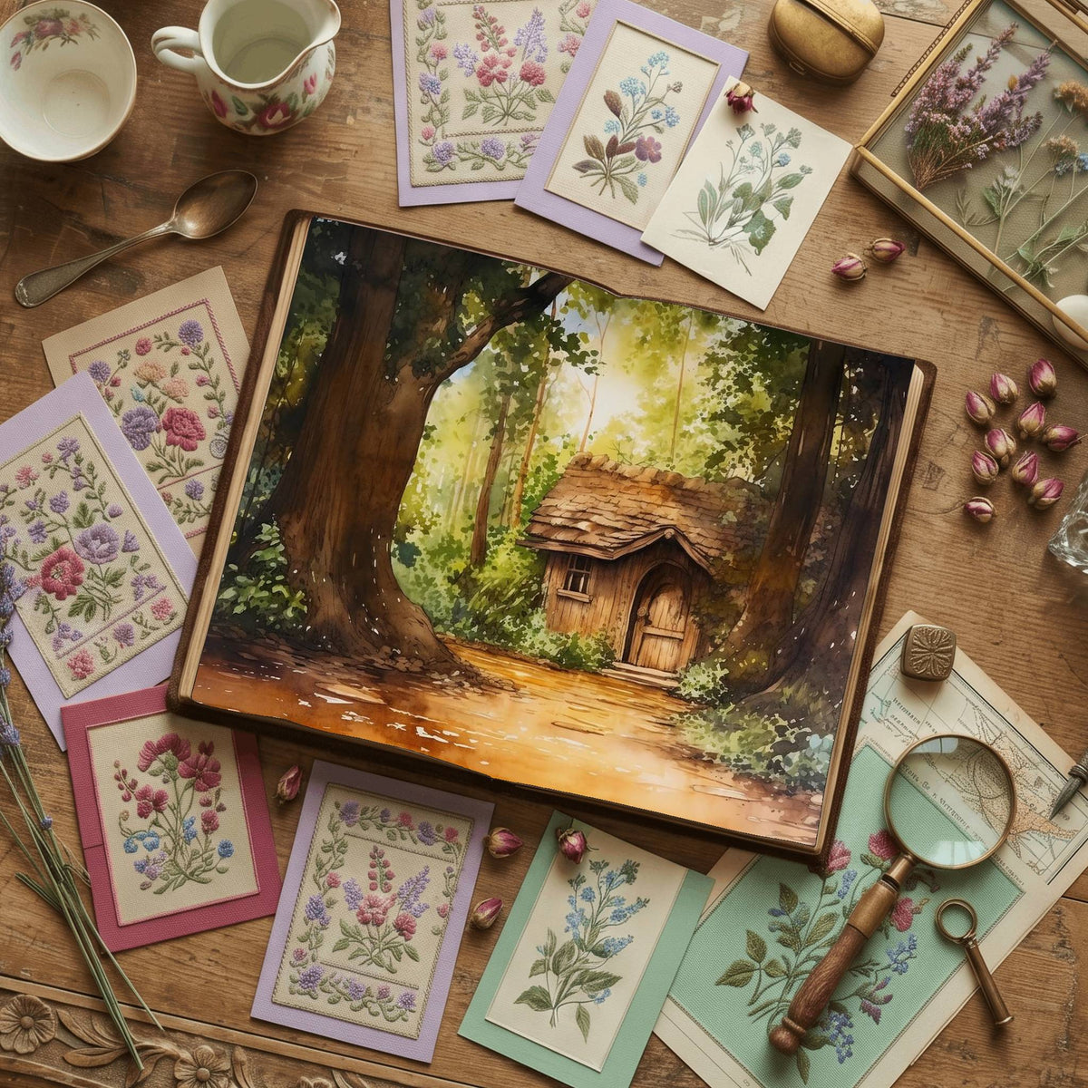 Forest Cabin Digital Papers
