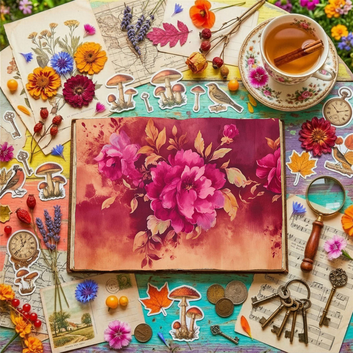 Fuchsia Flowers Digital Papers