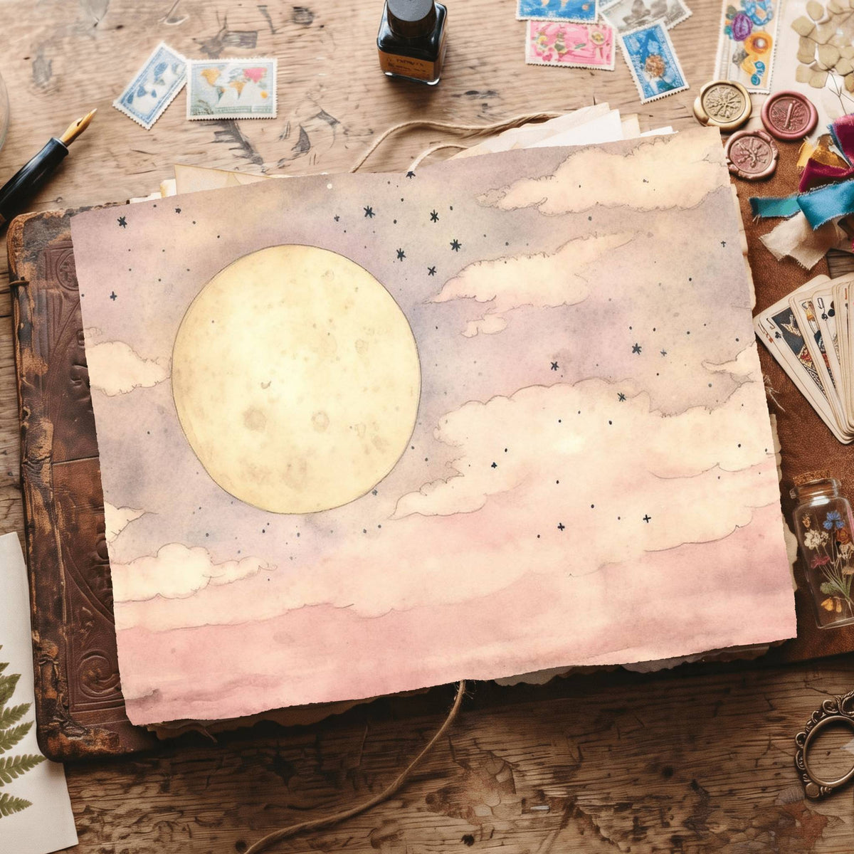 Full Moon Set Digital Papers