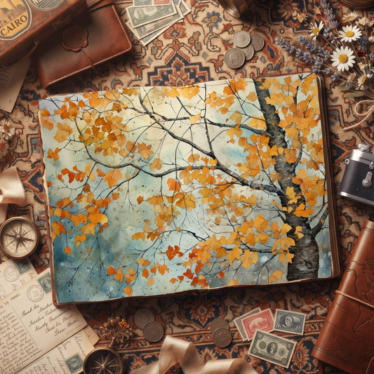 Gingko Trees Digital Papers
