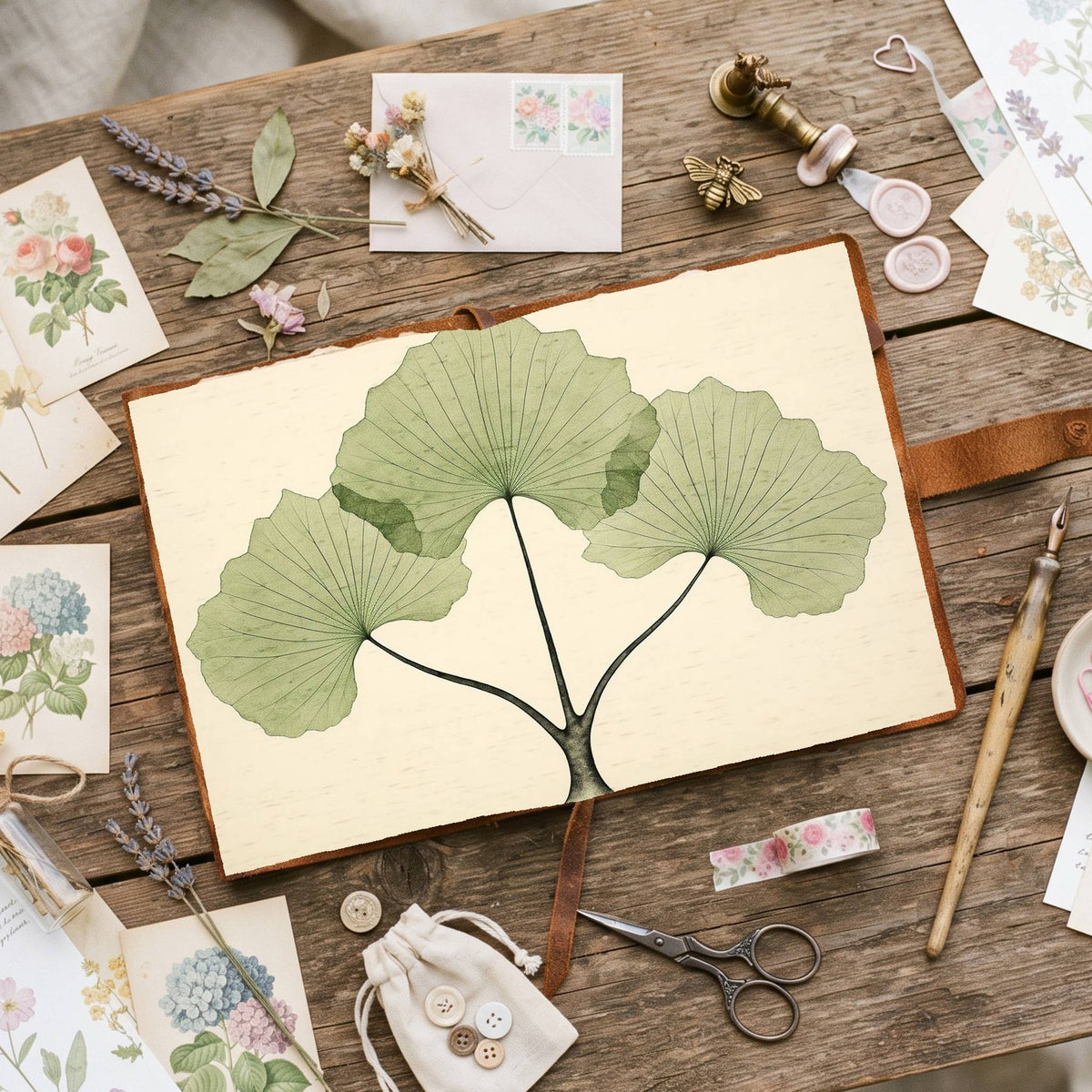 Ginkgo Leaves Digital Papers
