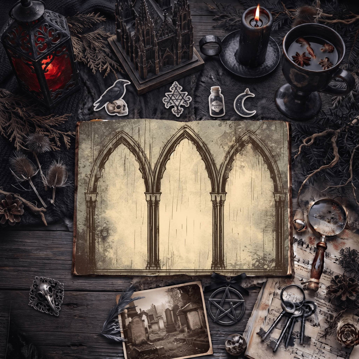 Gothic Arches Digital Papers