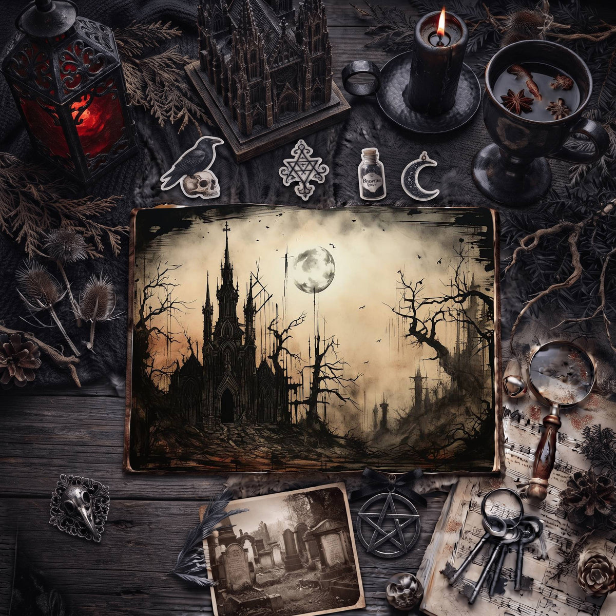 Gothic Castle Digital Papers