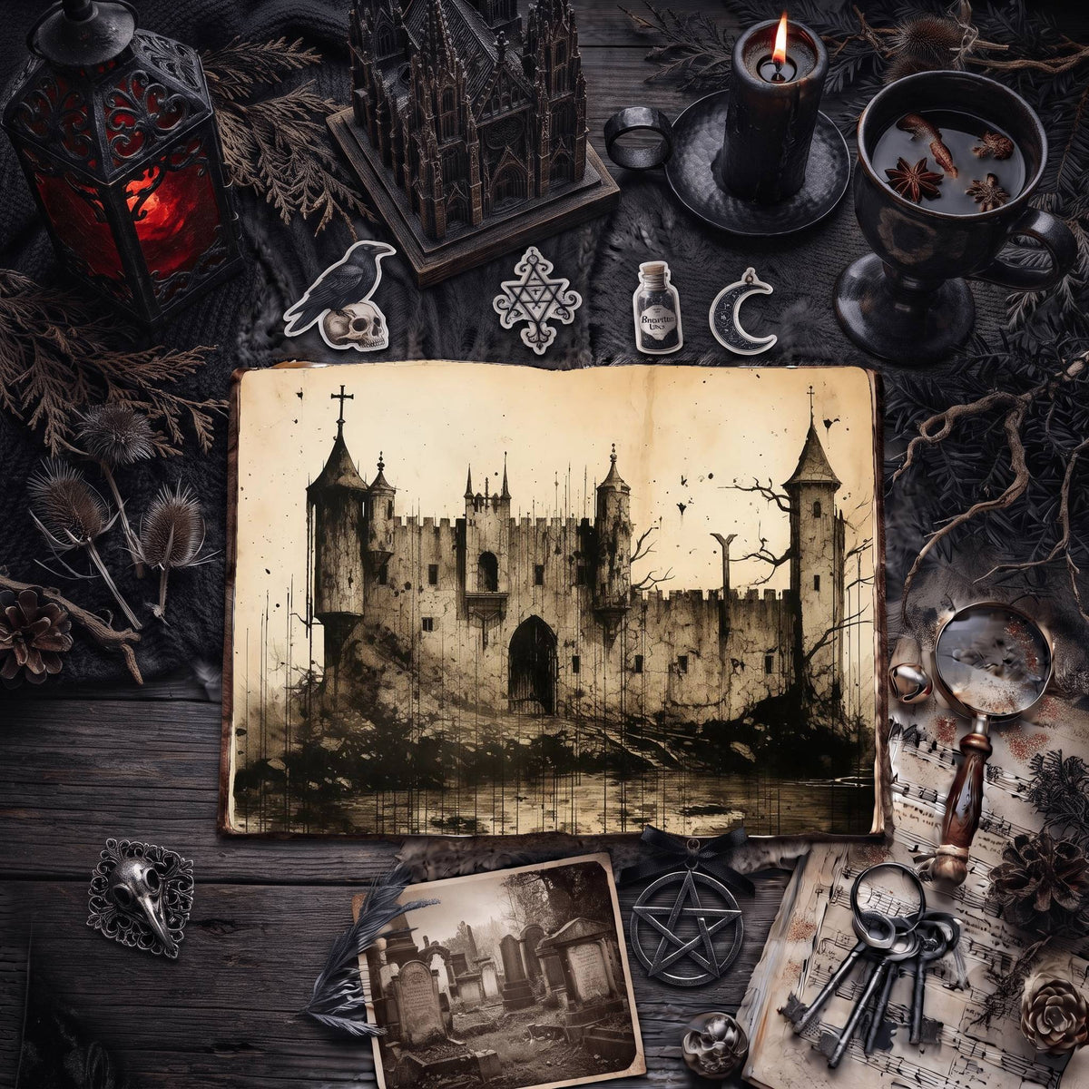 Gothic Castle Digital Papers