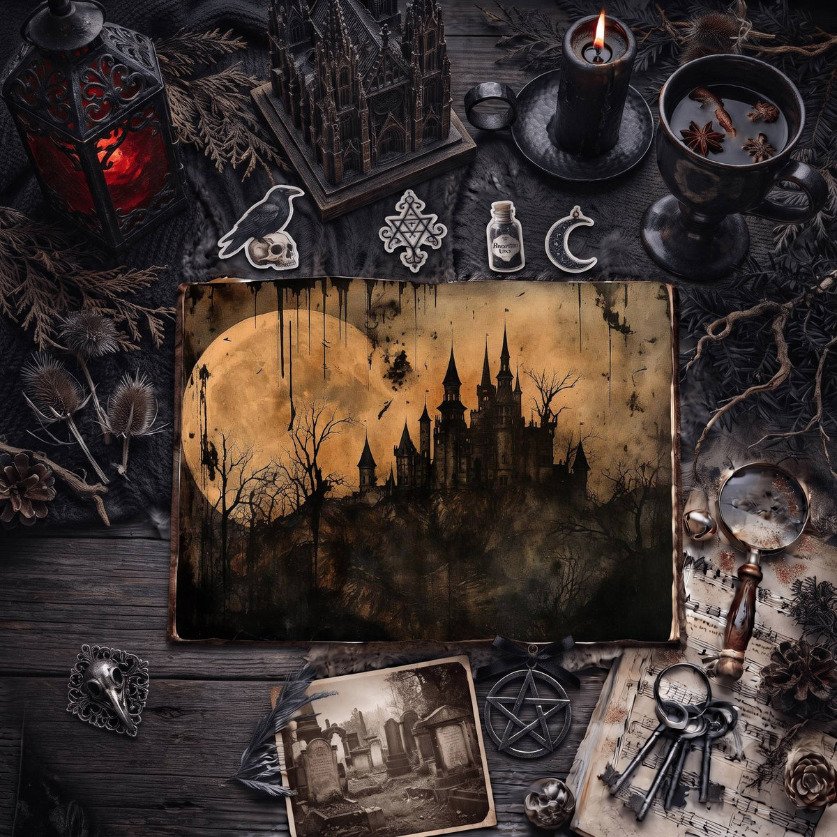 Gothic Castle Digital Papers