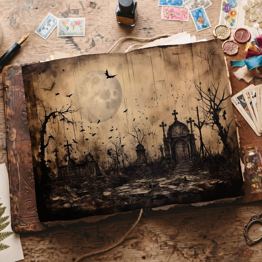 Gothic Cemetery Digital Papers