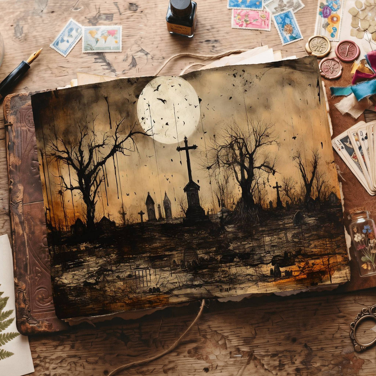 Gothic Cemetery Digital Papers