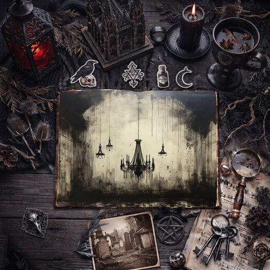 Gothic Chandeliers Digital Papers