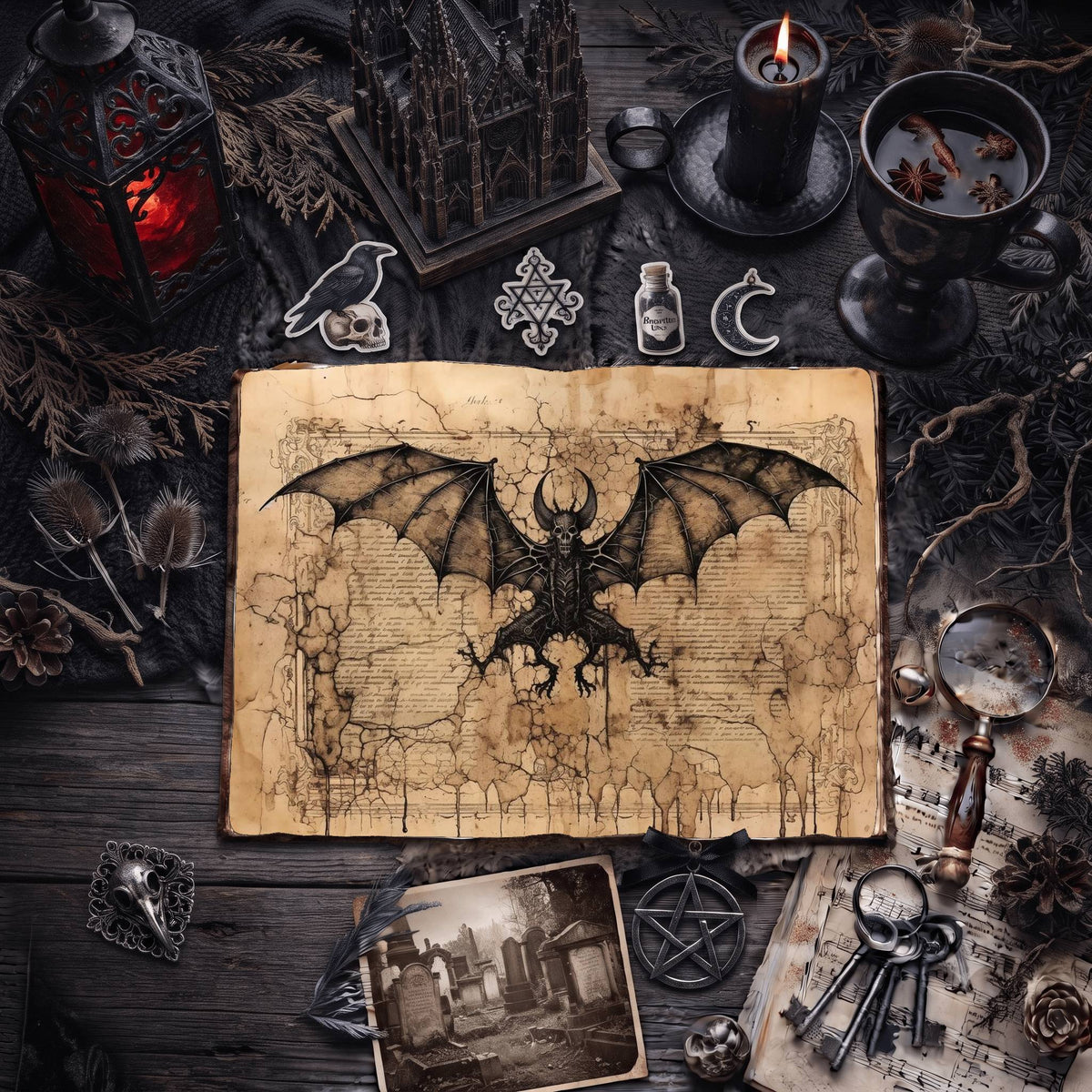 Gothic Gargoyle Digital Papers