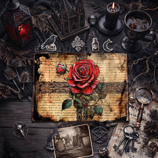 Gothic Roses Digital Papers
