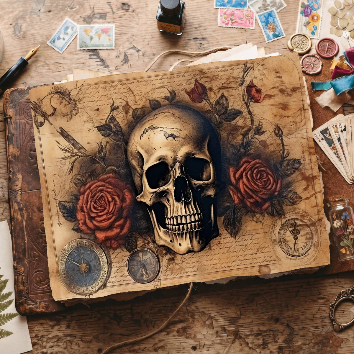 Gothic Skull Digital Papers
