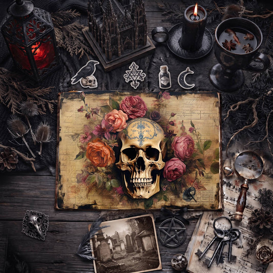 Gothic Skulls Digital Papers
