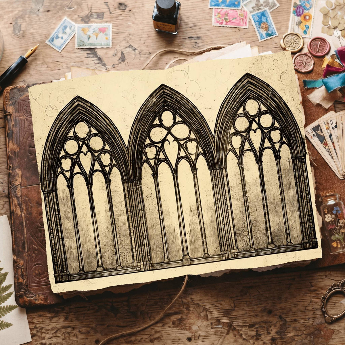 Gothic Windows Digital Papers