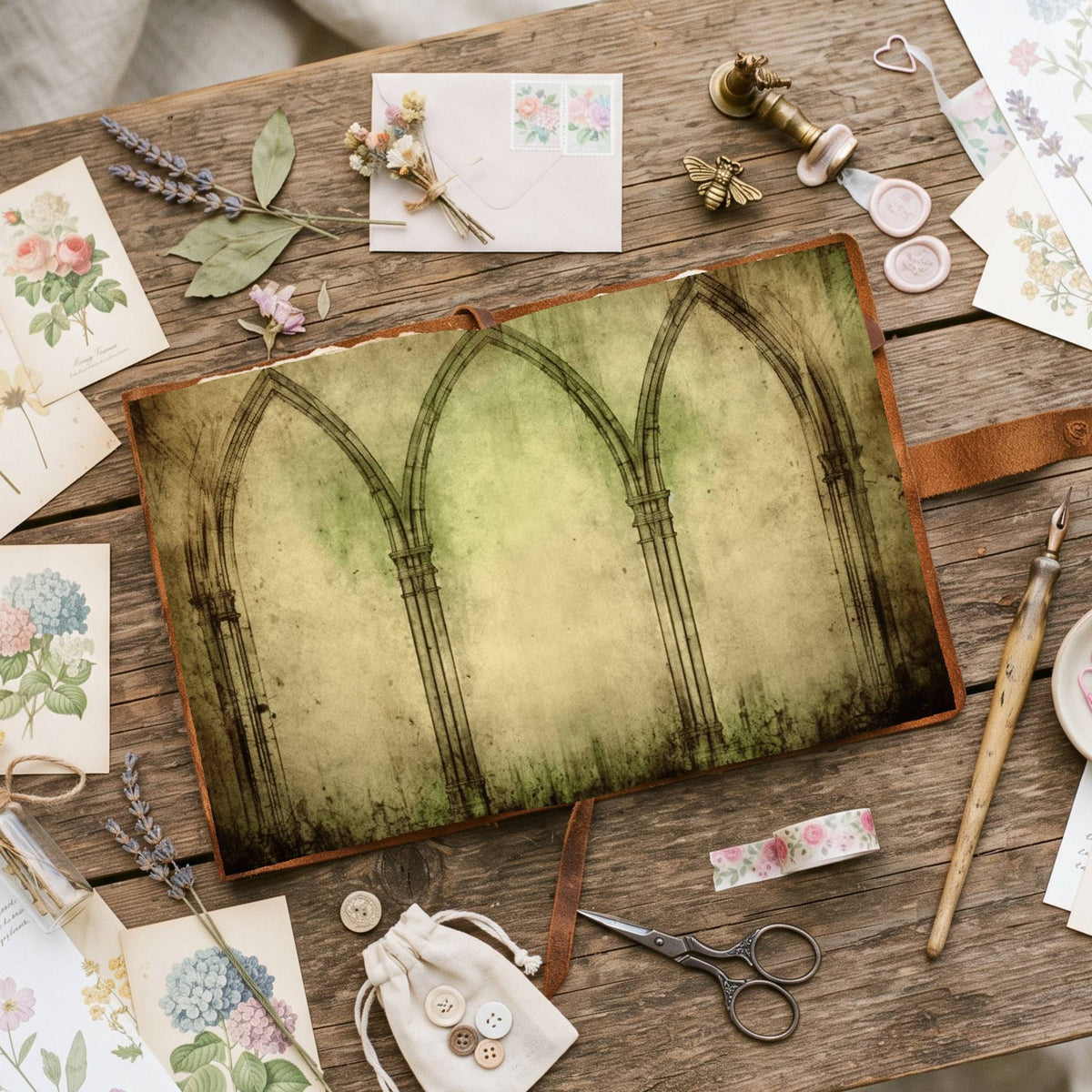 Green Arches Digital Papers