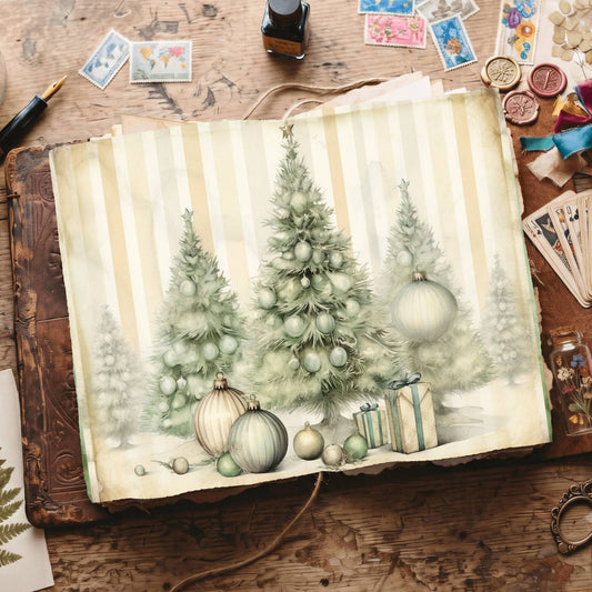 Green Christmas Digital Papers