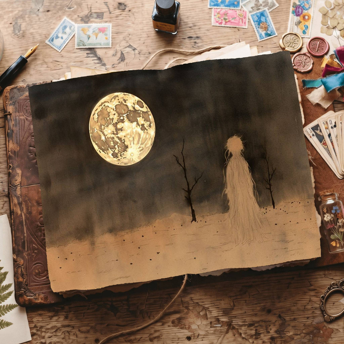 Halloween Moon Digital Papers