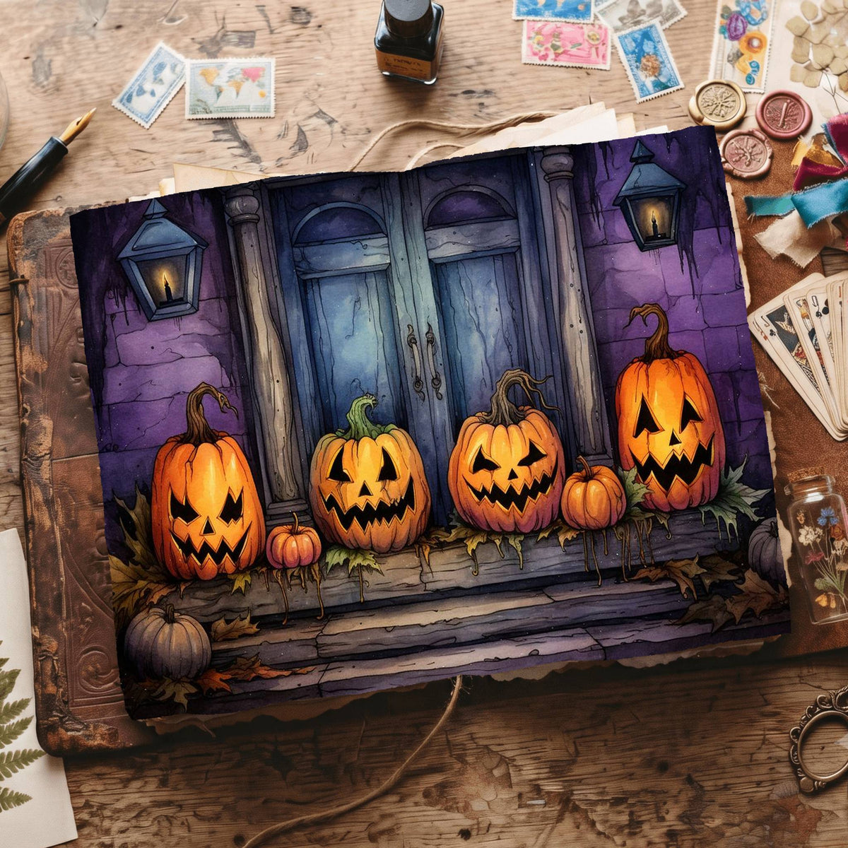 Halloween Pumpkins Digital Papers