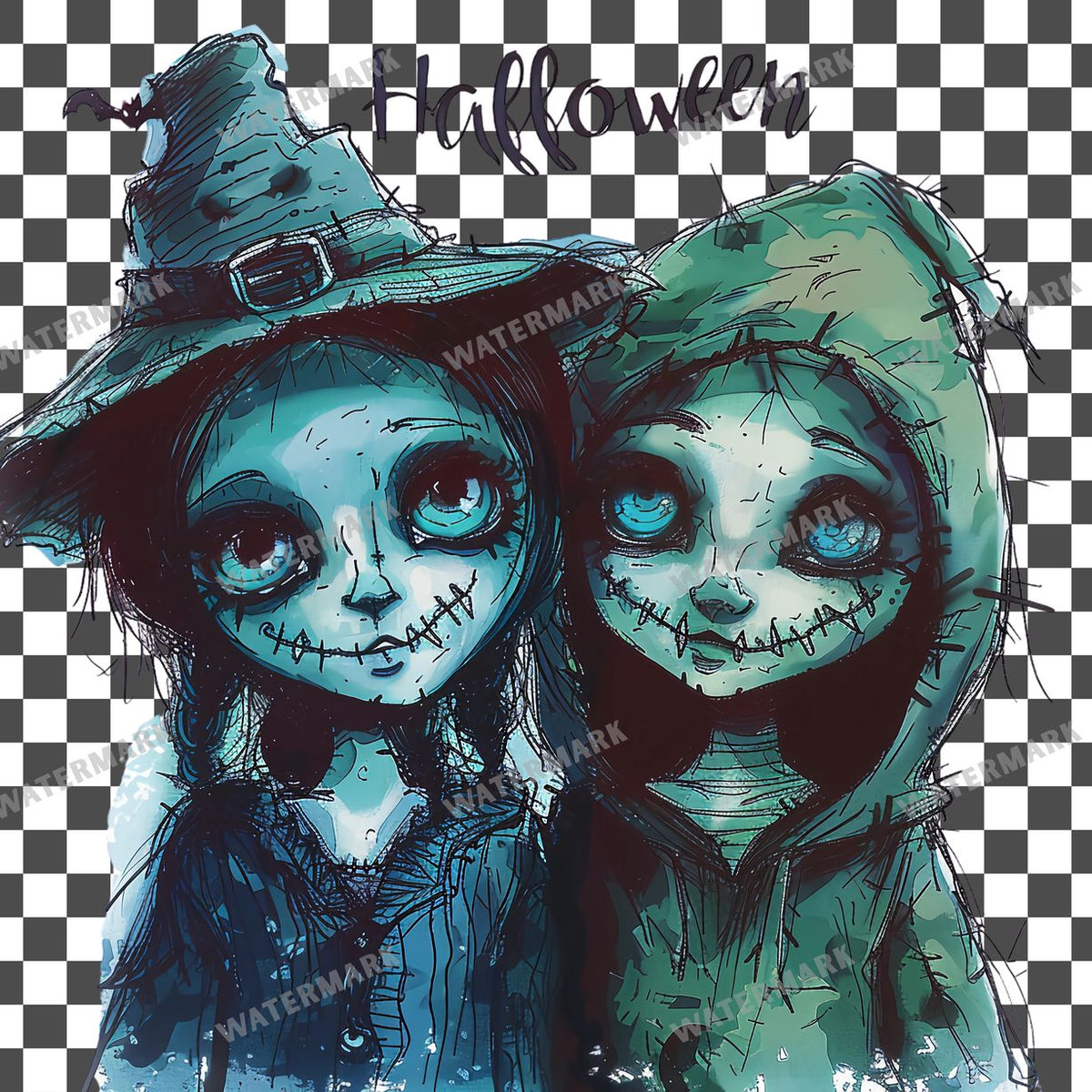 Halloween clipart PNG on a transparent background, design 2