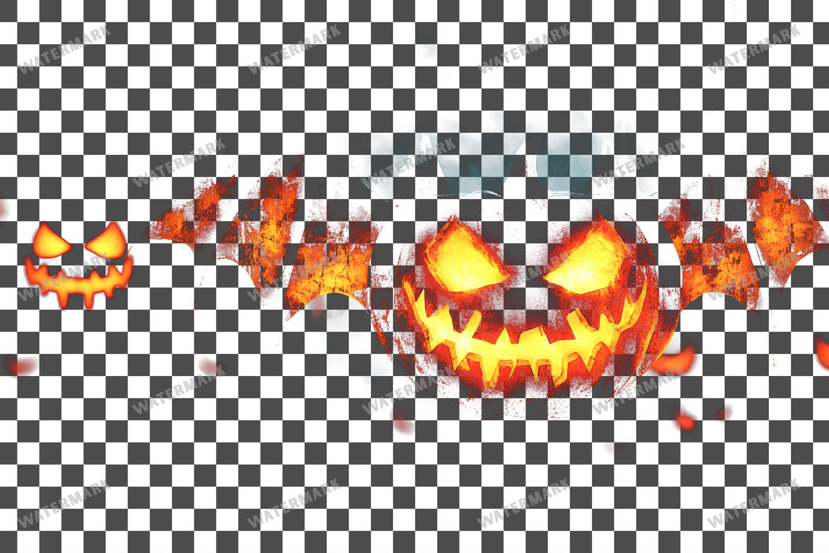 Halloween PNG overlay on a transparent checkered background, preview 2