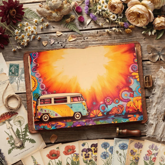 Hippie Campervan Digital Papers