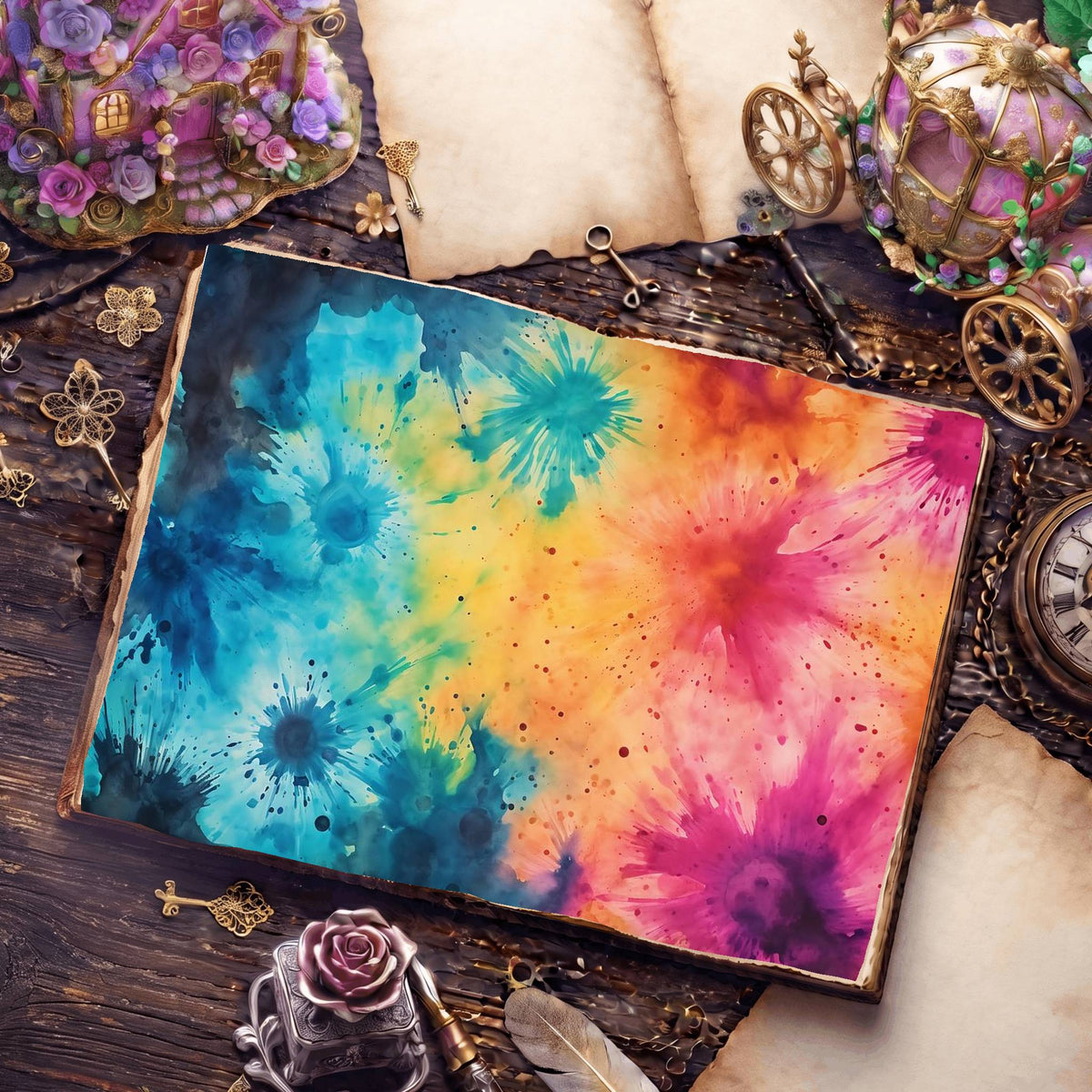 Hippie Tye Die Digital Papers