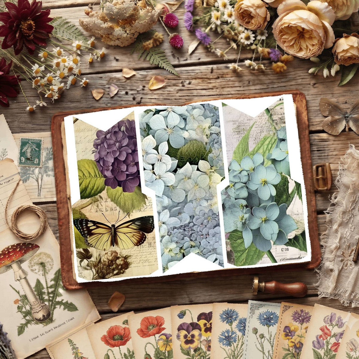 Hydrangea Flower Digital Papers