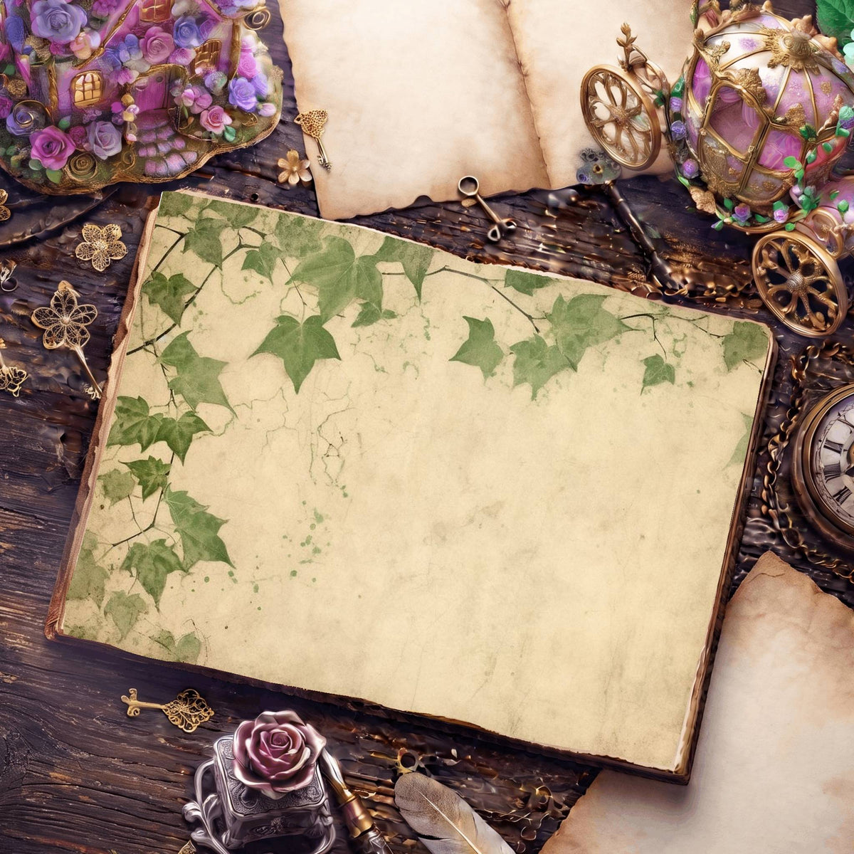 Ivy Leaves Digital Papers