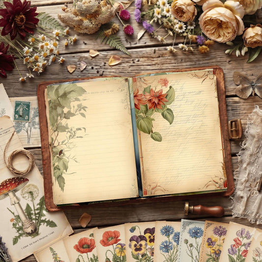 Line Flower Digital Papers