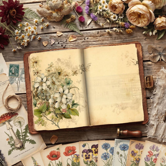 Lined Flower Digital Papers