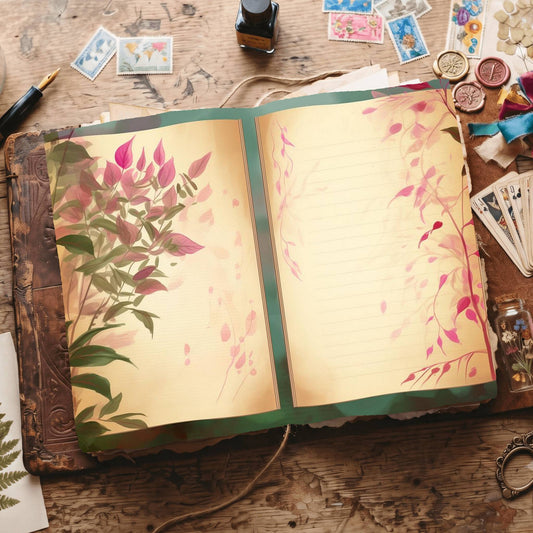 Lined Flower Digital Papers