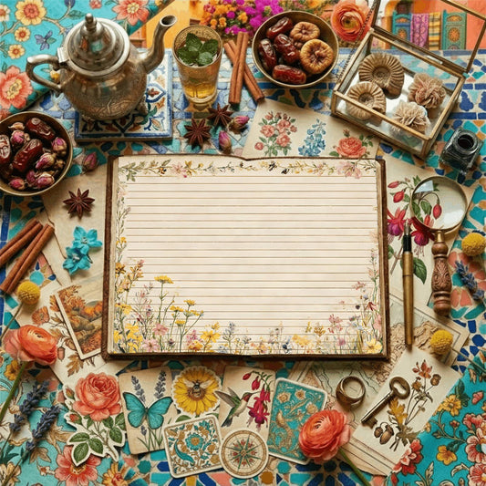 Lined Wildflower Digital Papers