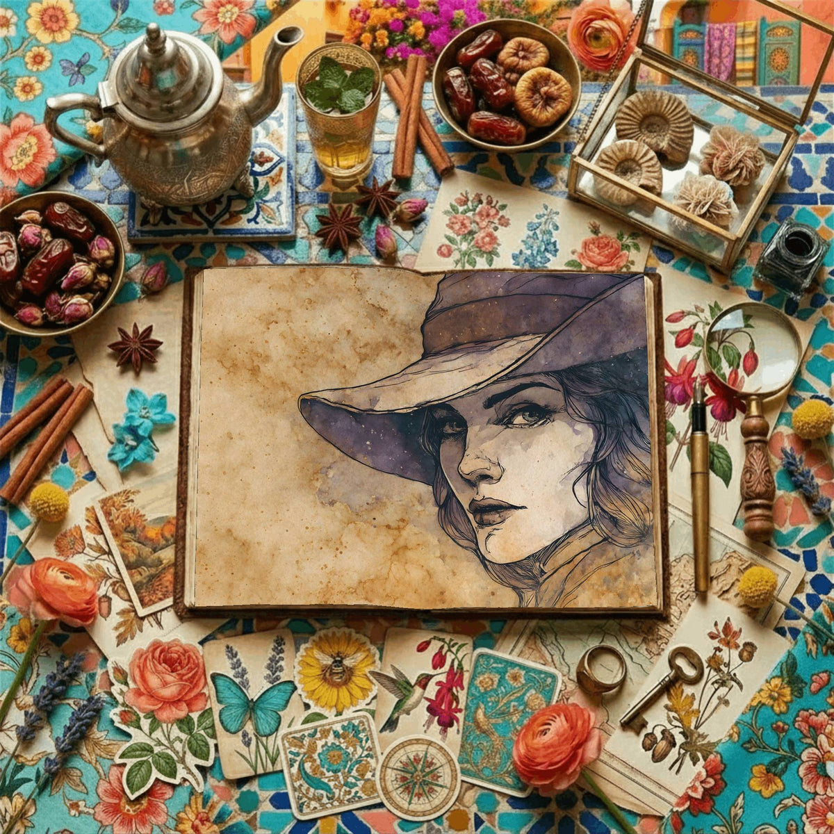 Lined Witchcraft Theme Digital Papers