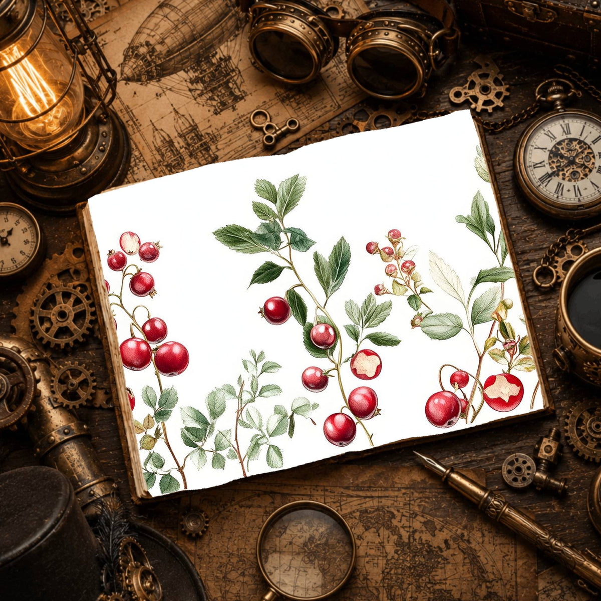 Lingonberries Digital Papers