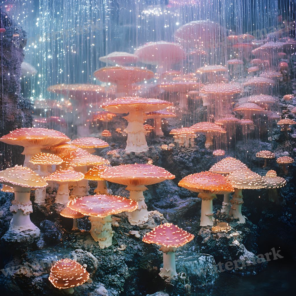 Magical Mushroom digital photo backdrop for photo editing, preview 1
