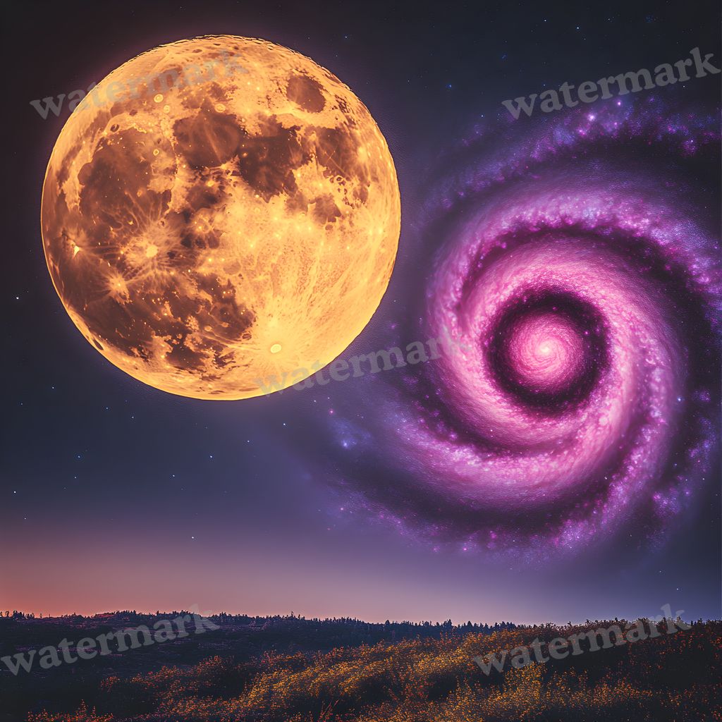 Majestic Moon digital photo backdrop for photo editing, preview 1
