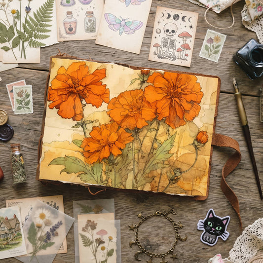 Marigold Flowers Digital Papers