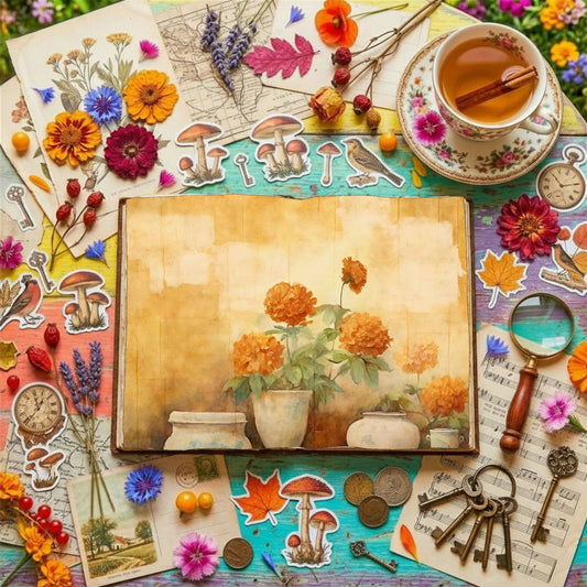 Marigold Flowers Digital Papers