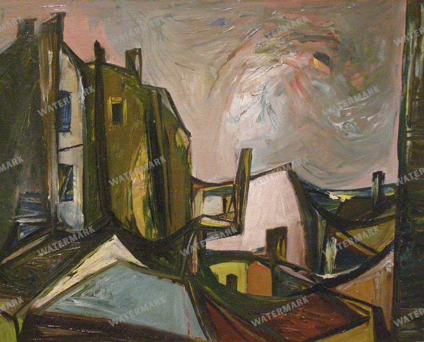 Martin Benka Beside Woodcutters 1940S Vintage Paintings