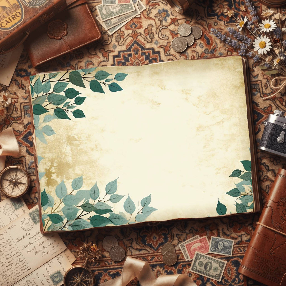 Mint Leaves Digital Papers