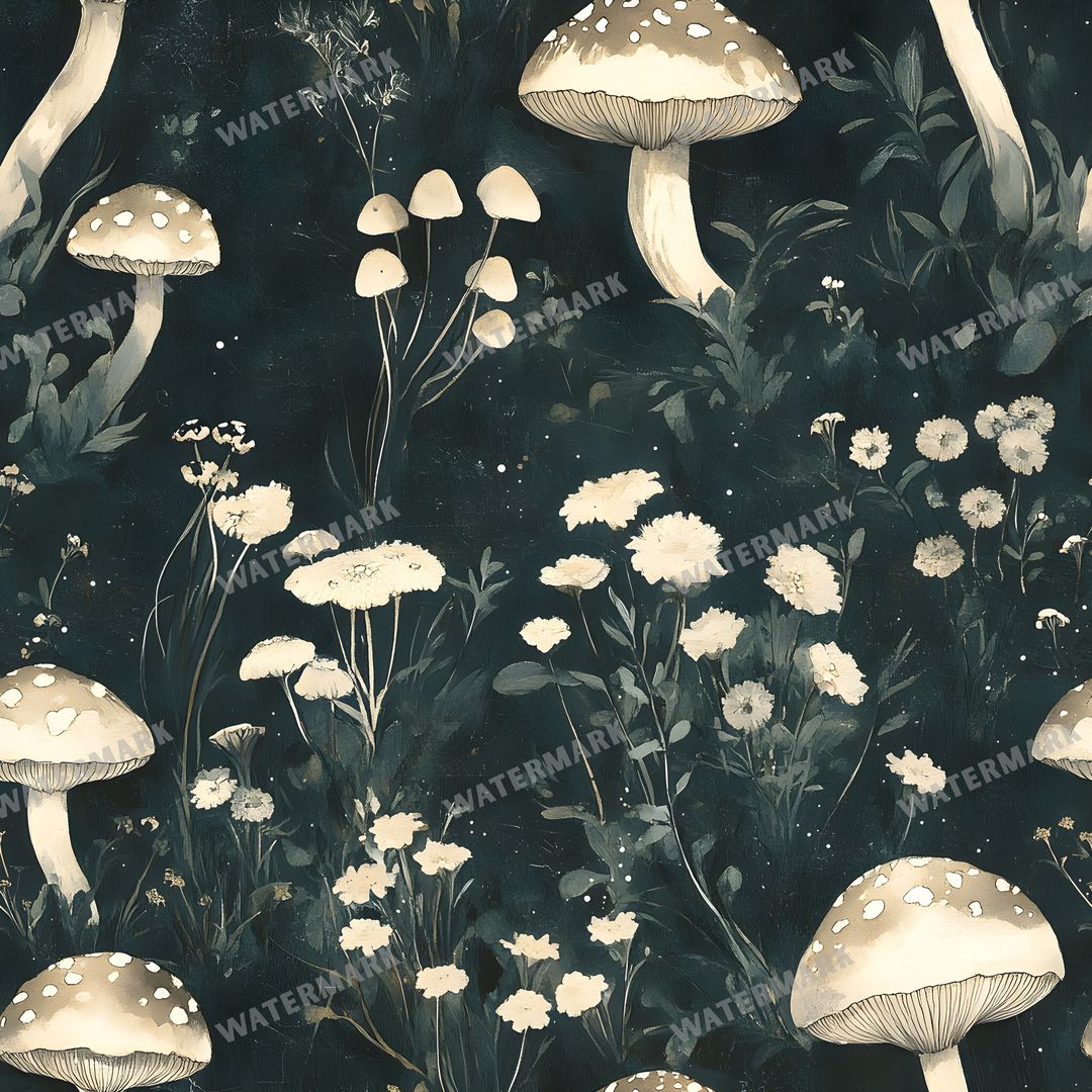 Mushrooms Seamless Pattern