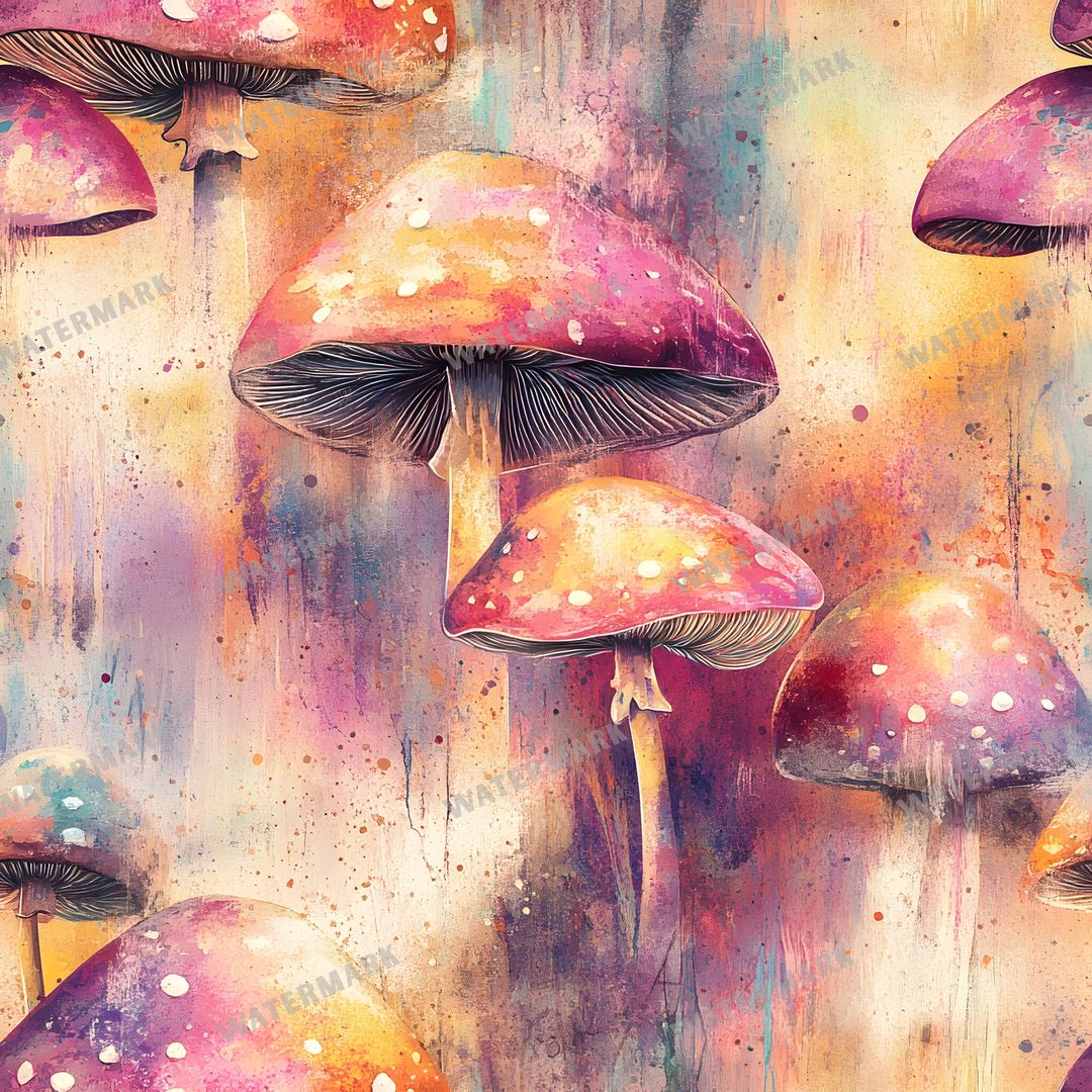 Mushrooms Seamless Pattern