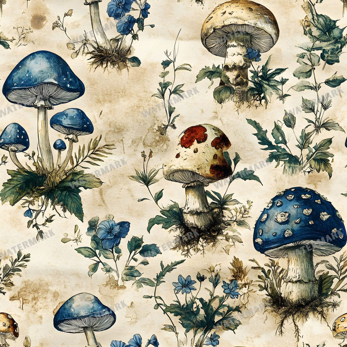 Mushrooms Seamless Pattern